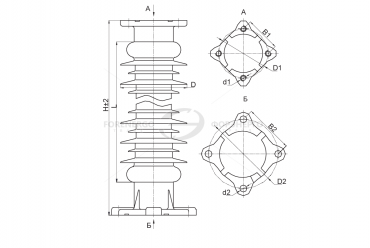 Изоляторы опорные полимерные типа ОСК 8-150, ОСК 10-150 на напряжение 150 кВ
