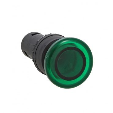 Кнопка SW2C-MD зеленая с подсветкой NO+NC 24В Грибок EKF